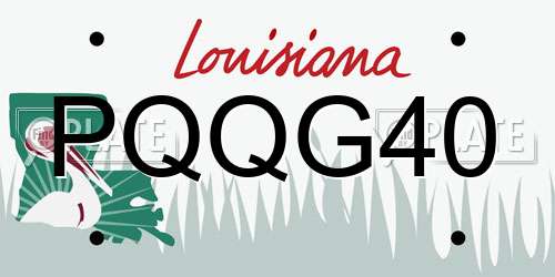 PQQG40 Louisiana License Plate
