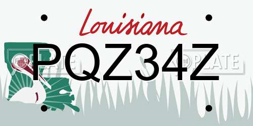 PQZ34Z Louisiana License Plate