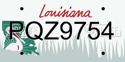 PQZ9754 Louisiana License Plate