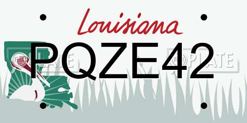 PQZE42 Louisiana License Plate