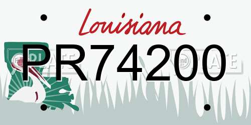 PR74200 Louisiana License Plate