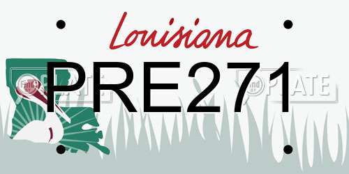 PRE271 Louisiana License Plate