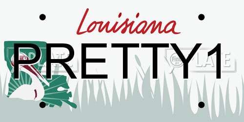 PRETTY1 Louisiana License Plate