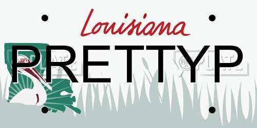 PRETTYP Louisiana License Plate
