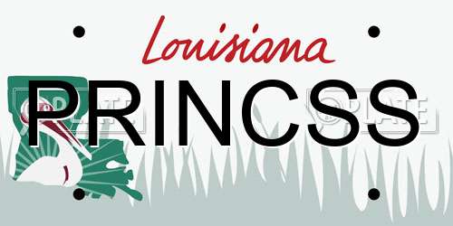 PRINCSS Louisiana License Plate