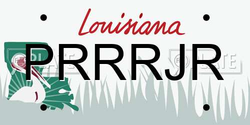 PRRRJR Louisiana License Plate