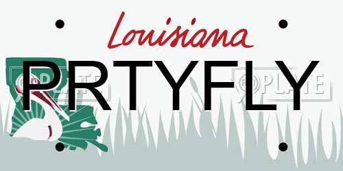PRTYFLY Louisiana License Plate