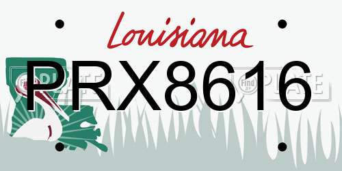 PRX8616 Louisiana License Plate