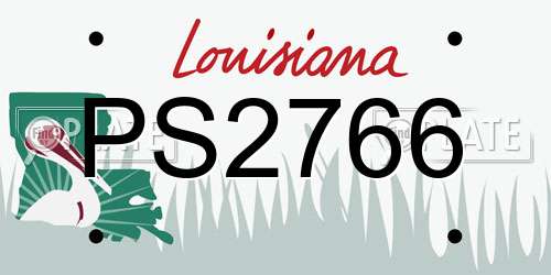 PS2766 Louisiana License Plate