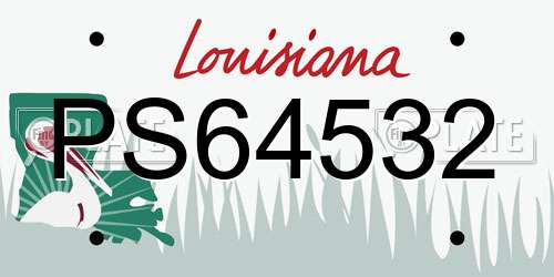 PS64532 Louisiana License Plate