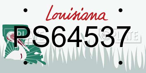 PS64537 Louisiana License Plate