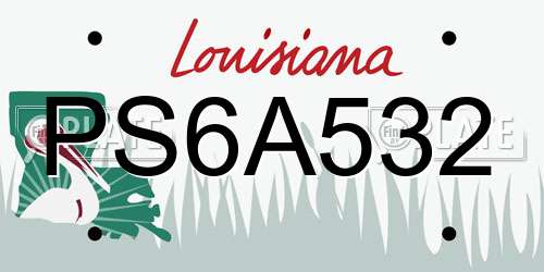 PS6A532 Louisiana License Plate