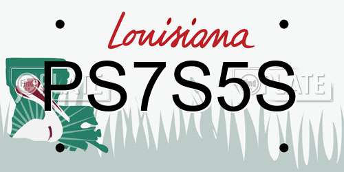 PS7S5S Louisiana License Plate