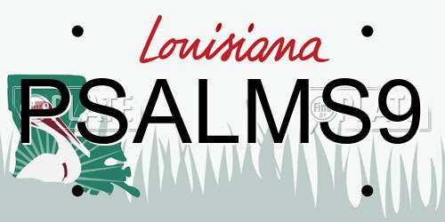 PSALMS9 Louisiana License Plate