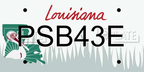 PSB43E Louisiana License Plate