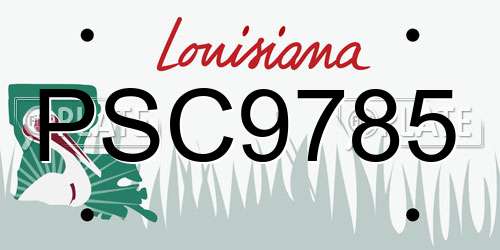 PSC9785 Louisiana License Plate