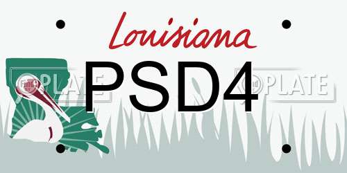PSD4 Louisiana License Plate