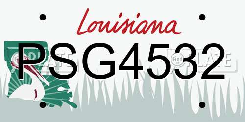 PSG4532 Louisiana License Plate
