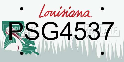 PSG4537 Louisiana License Plate