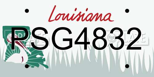 PSG4832 Louisiana License Plate
