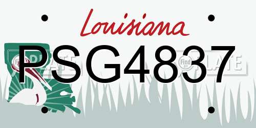 PSG4837 Louisiana License Plate