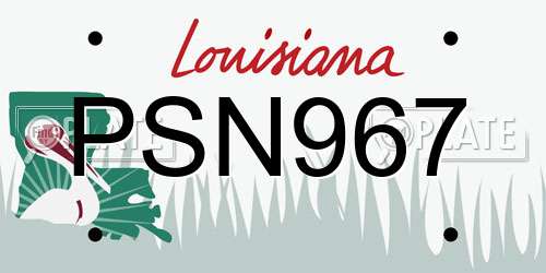 PSN967 Louisiana License Plate