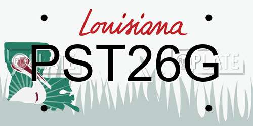 PST26G Louisiana License Plate