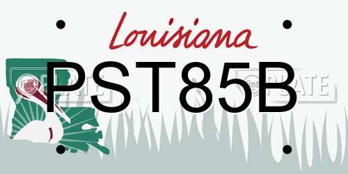 PST85B Louisiana License Plate