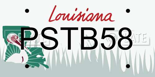 PSTB58 Louisiana License Plate