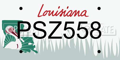 PSZ558 Louisiana License Plate