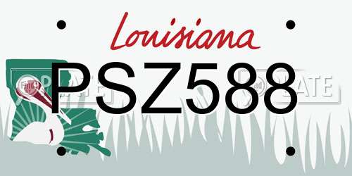 PSZ588 Louisiana License Plate