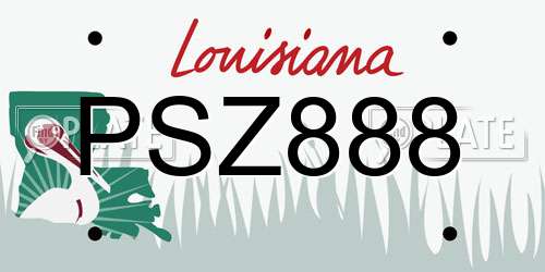 PSZ888 Louisiana License Plate