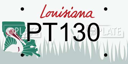 PT130 Louisiana License Plate