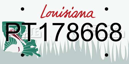 PT178668 Louisiana License Plate