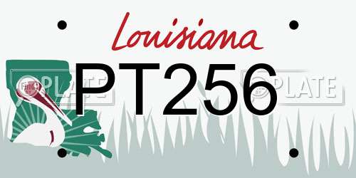 PT256 Louisiana License Plate