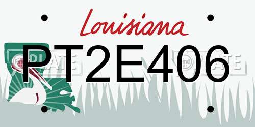 PT2E406 Louisiana License Plate