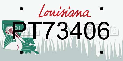 PT73406 Louisiana License Plate