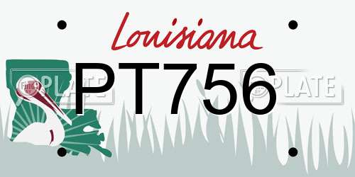 PT756 Louisiana License Plate