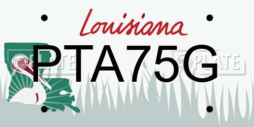 PTA75G Louisiana License Plate