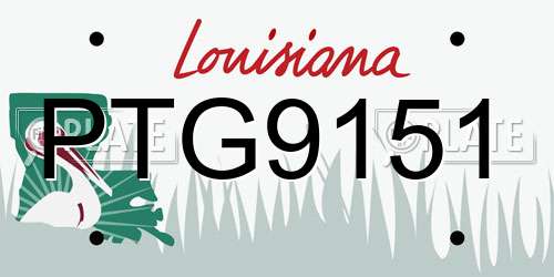PTG9151 Louisiana License Plate