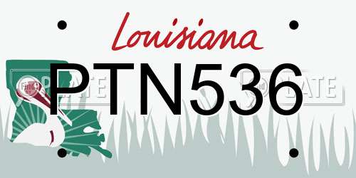 PTN536 Louisiana License Plate