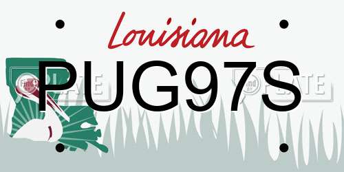 PUG97S Louisiana License Plate