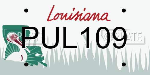 PUL109 Louisiana License Plate