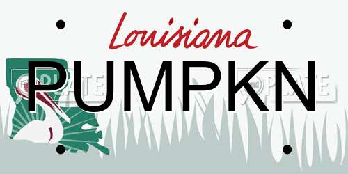PUMPKN Louisiana License Plate