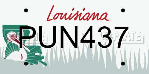 PUN437 Louisiana License Plate