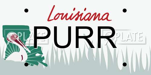 PURR Louisiana License Plate