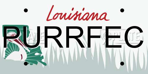 PURRFEC Louisiana License Plate