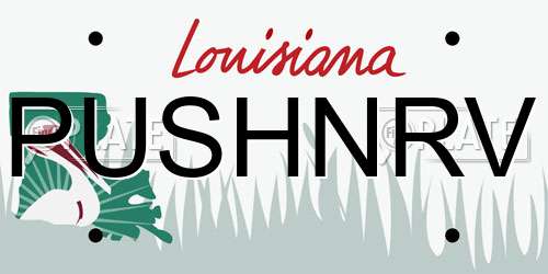 PUSHNRV Louisiana License Plate