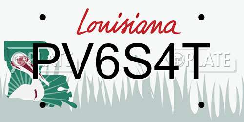 PV6S4T Louisiana License Plate