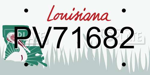 PV71682 Louisiana License Plate